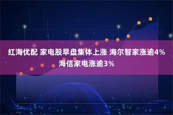红海优配 家电股早盘集体上涨 海尔智家涨逾4%海信家电涨逾3%